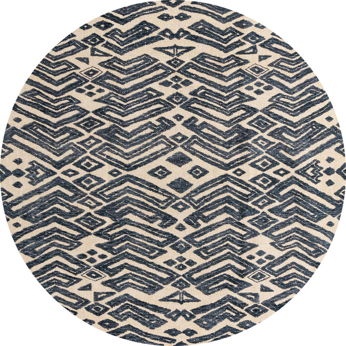 Round Machine Washable Abstract Tan Brown Rug, wshabs4744