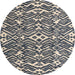 Round Machine Washable Abstract Tan Brown Rug, wshabs4744