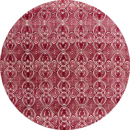 Round Abstract Light Coral Pink Modern Rug, abs4745