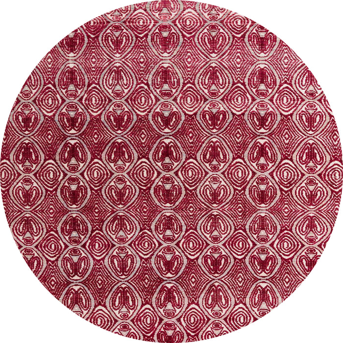 Round Abstract Light Coral Pink Modern Rug, abs4745
