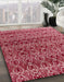 Machine Washable Abstract Light Coral Pink Rug in a Family Room, wshabs4745