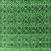 Square Abstract Emerald Green Modern Rug, abs4745emgrn