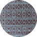 Round Abstract Light Blue Modern Rug, abs4745lblu