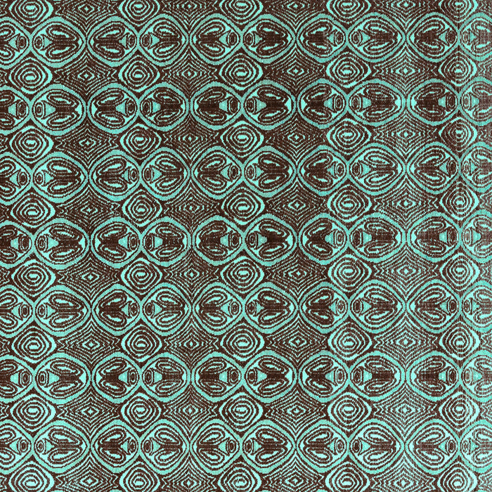 Square Machine Washable Abstract Turquoise Modern Area Rugs, wshabs4745turq