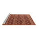 Sideview of Machine Washable Abstract Brown Modern Rug, wshabs4745brn