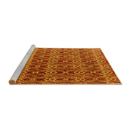 Sideview of Machine Washable Abstract Yellow Modern Rug, wshabs4745yw