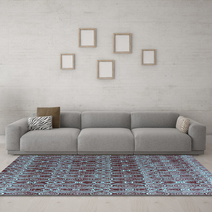 Machine Washable Abstract Light Blue Modern Rug in a Living Room, wshabs4745lblu