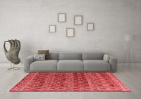 Machine Washable Abstract Red Modern Rug, wshabs4745red