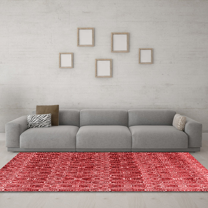 Modern Red Washable Rugs