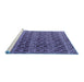 Sideview of Machine Washable Abstract Blue Modern Rug, wshabs4745blu