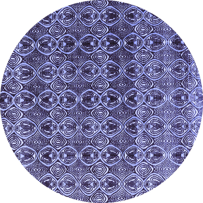 Round Machine Washable Abstract Blue Modern Rug, wshabs4745blu