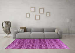 Machine Washable Abstract Purple Modern Area Rugs in a Living Room, wshabs4745pur