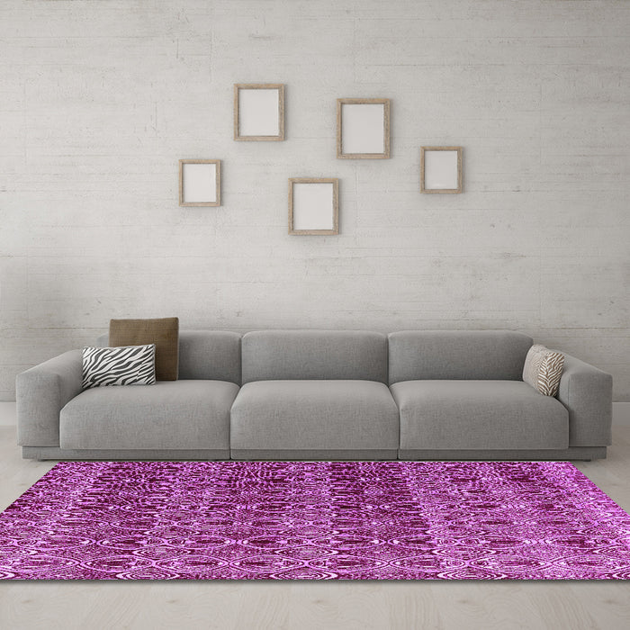 Machine Washable Abstract Purple Modern Area Rugs in a Living Room, wshabs4745pur