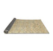 Sideview of Abstract Brown Gold Solid Rug, abs4746