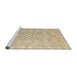 Sideview of Machine Washable Abstract Brown Gold Rug, wshabs4746