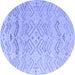 Round Machine Washable Solid Blue Modern Rug, wshabs4746blu