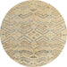 Round Machine Washable Abstract Brown Gold Rug, wshabs4746