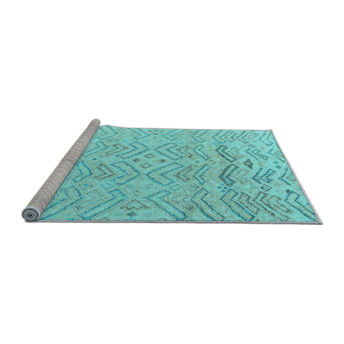 Sideview of Machine Washable Solid Light Blue Modern Rug, wshabs4746lblu