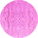 Round Solid Pink Modern Rug, abs4746pnk