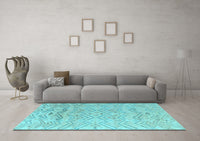 Machine Washable Solid Light Blue Modern Rug, wshabs4746lblu