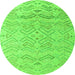 Round Solid Green Modern Rug, abs4746grn