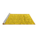 Sideview of Machine Washable Solid Yellow Modern Rug, wshabs4746yw