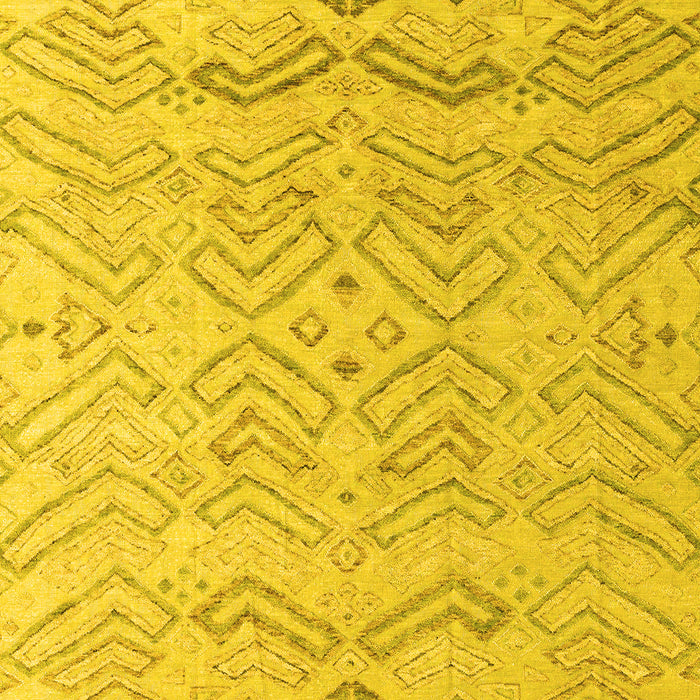 Machine Washable Solid Yellow Modern Rug, wshabs4746yw