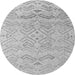 Round Solid Gray Modern Rug, abs4746gry