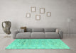 Machine Washable Solid Turquoise Modern Area Rugs in a Living Room,, wshabs4746turq