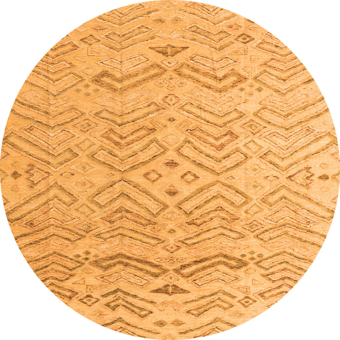 Round Solid Orange Modern Rug, abs4746org