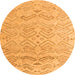 Round Solid Orange Modern Rug, abs4746org