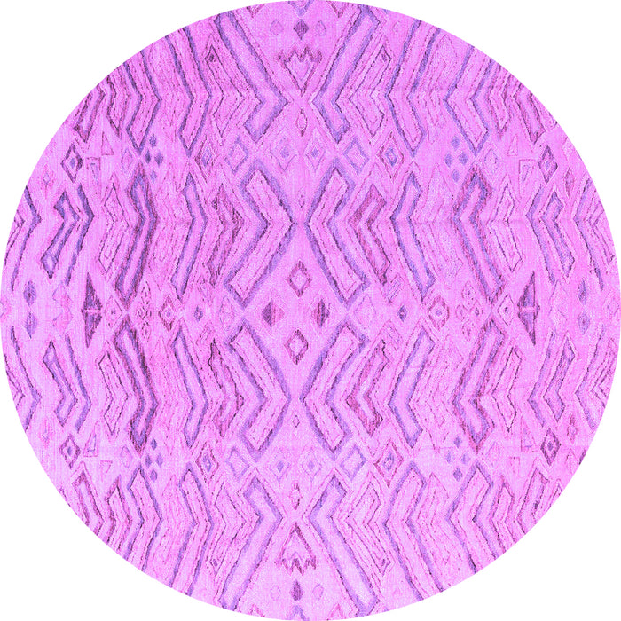 Round Solid Purple Modern Rug, abs4746pur