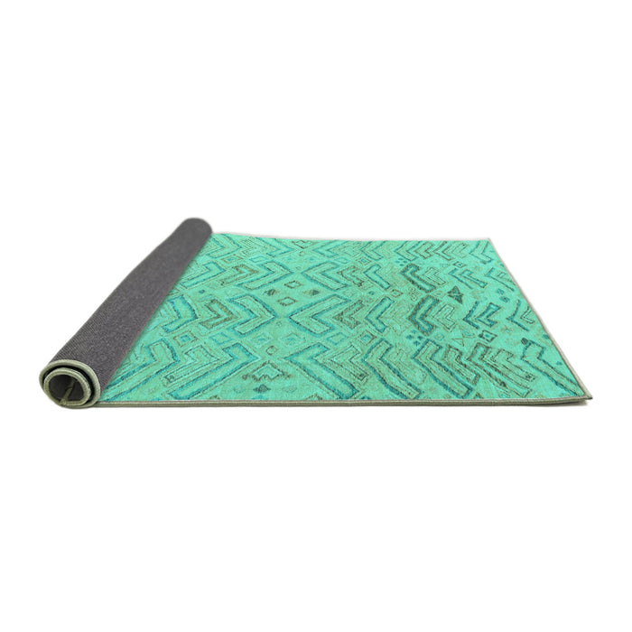 Sideview of Solid Turquoise Modern Rug, abs4746turq