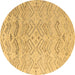 Round Solid Brown Modern Rug, abs4746brn