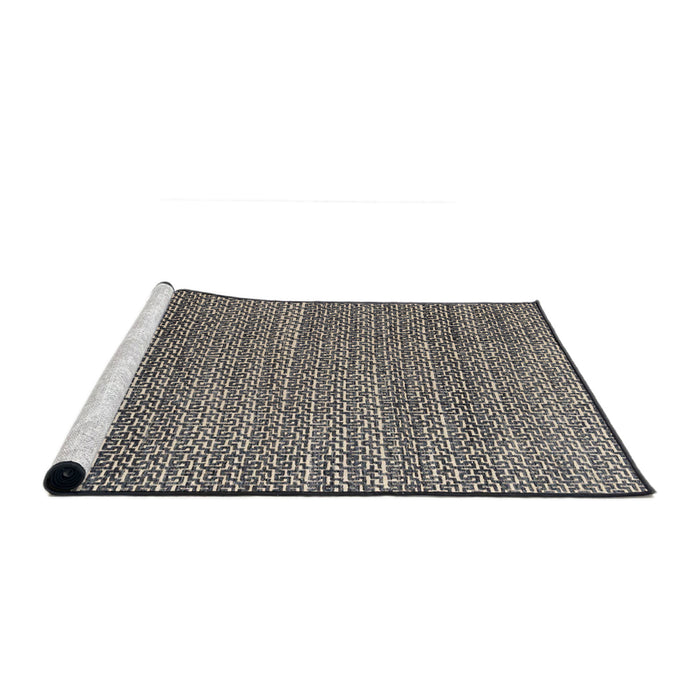 Sideview of Machine Washable Abstract Tan Brown Rug, wshabs4747