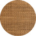 Round Machine Washable Abstract Orange Modern Area Rugs, wshabs4747org