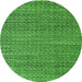 Round Abstract Green Modern Rug, abs4747grn