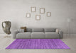 Machine Washable Abstract Purple Modern Area Rugs in a Living Room, wshabs4747pur