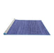 Sideview of Machine Washable Abstract Blue Modern Rug, wshabs4747blu