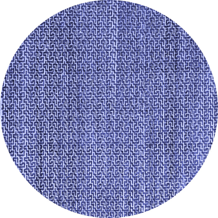 Round Abstract Blue Modern Rug, abs4747blu