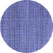 Round Abstract Blue Modern Rug, abs4747blu