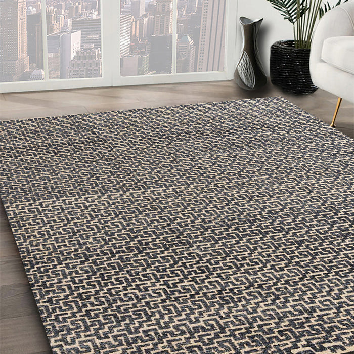 Abstract Tan Brown Modern Rug in Family Room, abs4747