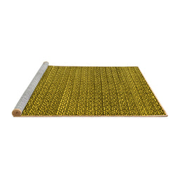 Sideview of Machine Washable Abstract Yellow Modern Rug, wshabs4747yw