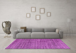 Machine Washable Abstract Pink Modern Rug in a Living Room, wshabs4747pnk