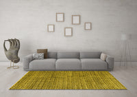 Machine Washable Abstract Yellow Modern Rug, wshabs4747yw