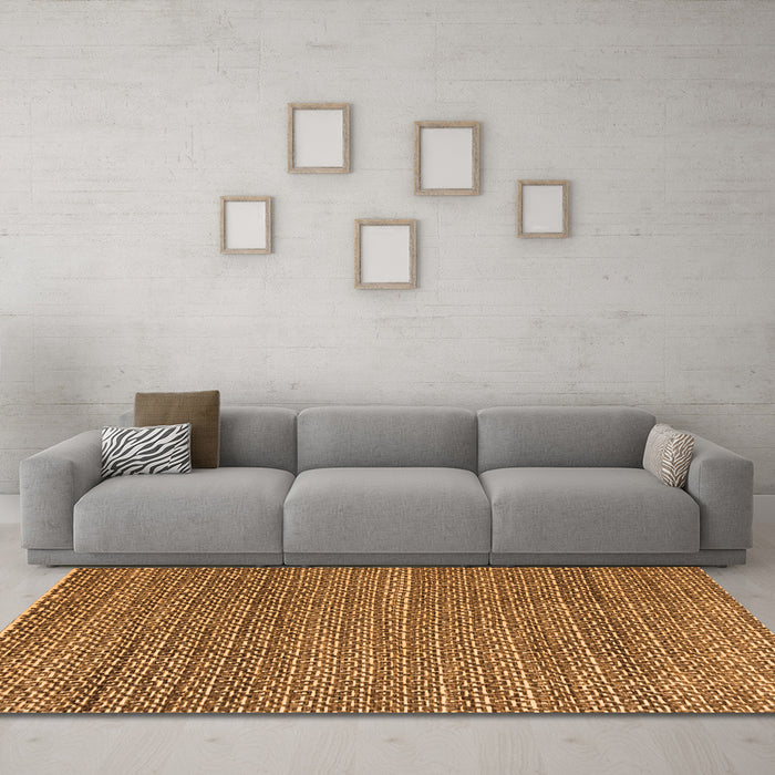Machine Washable Abstract Orange Modern Area Rugs in a Living Room, wshabs4747org