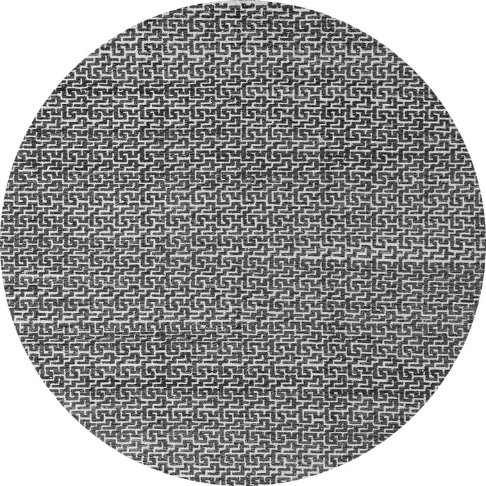 Round Abstract Gray Modern Rug, abs4747gry