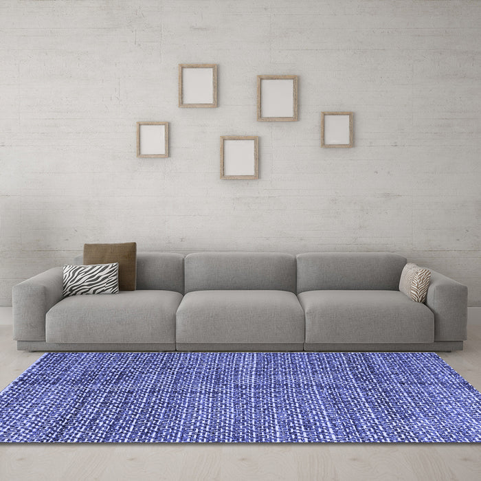 Machine Washable Abstract Blue Modern Rug in a Living Room, wshabs4747blu