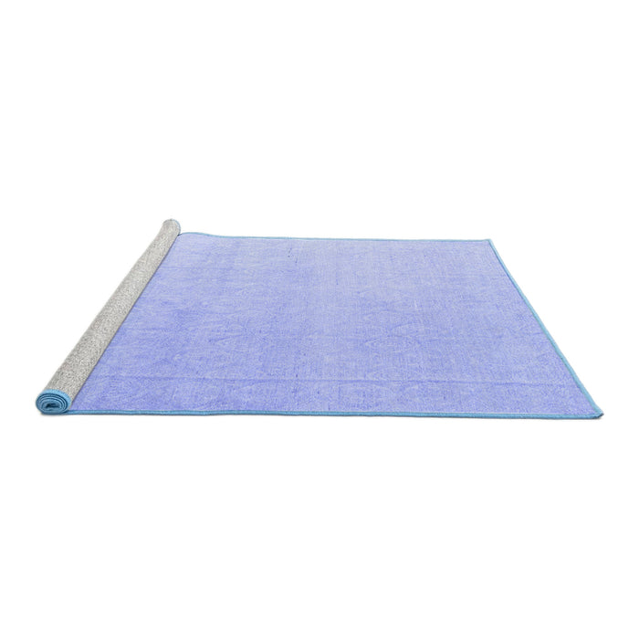 Sideview of Machine Washable Abstract Blue Modern Rug, wshabs4748blu