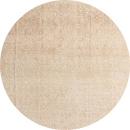 Round Machine Washable Abstract Brown Sugar Brown Rug, wshabs4748
